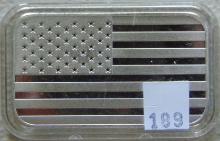1 Troy Oz. Silver Bar "We Stand for the Flag" .999