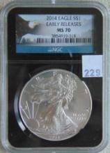 2014 Silver Eagle NGC MS70 (Early Releases).