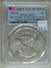 2021-P Silver Eagle PCGS MS70 Type 1 (Emergency