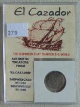 1783 1 Real "El Cazador Shipwreck Coin" sunk in