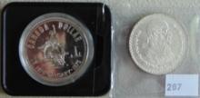 1975 Canada Silver Dollar. 1959 Mexico Silver Peso