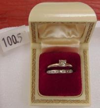 Diamond Bridal Set size 8 1/4, 14k White Gold.