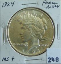 1924 Peace Dollar MS+.