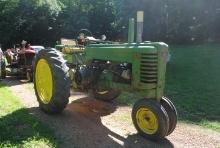 John Deere 'A' Tractor, narrow front, 540 pto, single rear hydraulic, converted to 12V system, elect
