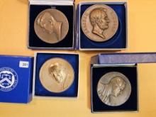 Four LARGE Copper High-Relief US Mint Medal