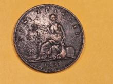 Tough 1857 New Zealand One Penny Merchant's Token