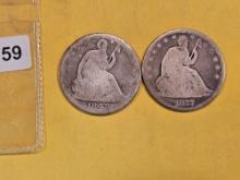 1848-O and 1877 Seated Liberty half Dollars