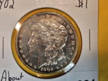 1902 Morgan Dollar in About Uncirculated