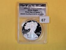 PERFECT! ANACS 2015 American Silver Eagle in Proof 70 Deep Cameo