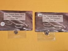 Two 1996 US Mint Sets with KEY 1996-W West Point Dime