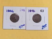 1866 and 1876 Indian Cents