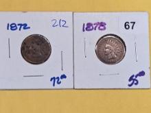 1872 and 1878 Indian Cents