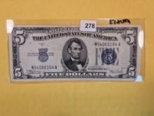 Series 1934-C Five Dollar Silver Certificate in Extra Fine plus