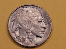 Very Choice Brilliant Uncirculated 1937-D Buffalo Nickel