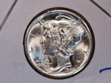 Very Choice Brilliant uncirculated 1943 Mercury Dime