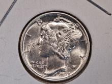 Very Choice Brilliant Uncirculated 1942 Mercury Dime