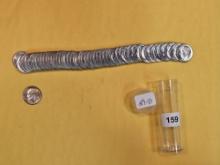 FULL GEM Brilliant Uncirculated Roll of 1957-D silver Roosevelt Dimes