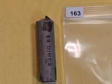 Original Bank Wrapped Uncirculated Roll of 1955-S silver Roosevelt Dimes