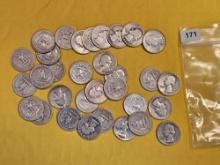 Thirty-two silver Washington Quarters