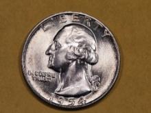 GEM Brilliant Uncirculated 1954 Washington Quarter