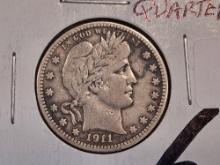 Better Date 1911-S Barber Quarter