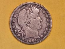 1901 Barber Half Dollar