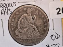 1853 Arrows & Rays Seated Liberty Half Dollar