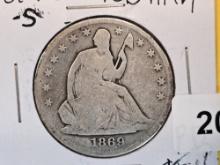 Little better date 1869-S Seated Liberty Half Dollar