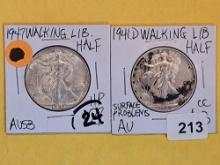 1947 and 1941-D Walking Liberty Half Dollars