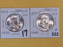 1952 and 1952-D Franklin Half Dollars