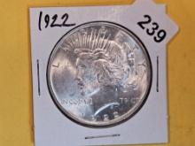 Brilliant Uncirculated 1922 Peace Dollar