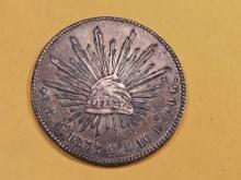 1878 OL As Mexico silver 8 reales in Extra Fine plus