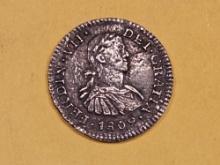 1809 th Mexico silver real in Extra Fine