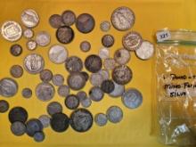 Big ole bag of mixed, SILVER, World coins