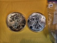 Two 1/2 pound Eagle replicas