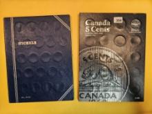 Two mostly full Canada 5 cent coin albums