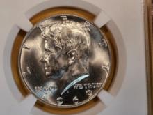 GEM! NGC 1969-D silver Kennedy Half Dollar