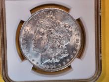 NGC 1904-O Morgan Dollar in Mint State 63