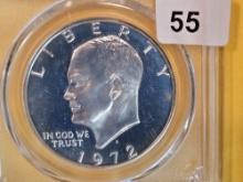 PCGS 1972-S Silver Eisenhower Dollar in proof 68 CAMEO