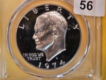 PCGS 1974-S Silver Eisenhower Dollar in Proof 69 Deep Cameo