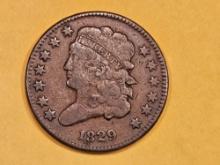 1829 Classic Head Half Cent in Fine plus