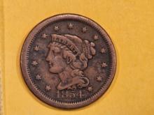 1854 Braided hair Large Cent