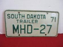 1971 South Dakota Trailer License Plate