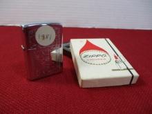 1981 Zippo Engraved E D Monogram Advertising Lighter with Box