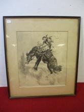 "The Outlaw" by R. H. Palense Framed Pencil Artwork
