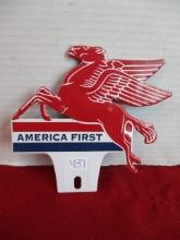 Mobil Oil America First License Plate Topper