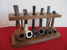 Vintage Pipe Stand w/ 6 Pipes
