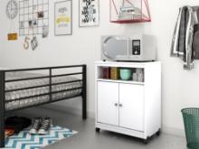 Ameriwood Landry Contemporary Mobile Microwave Cart - White, Retail $90.00