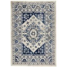 Nourison Cyrus Ivory Blue 5 Ft. X 7 Ft. Medallion Traditional Area Rug, Retail $200.00