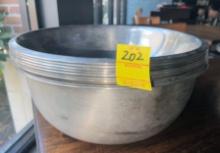 QTY. 9 - LARGE STAINLESS-STEEL MIXING BOWLS